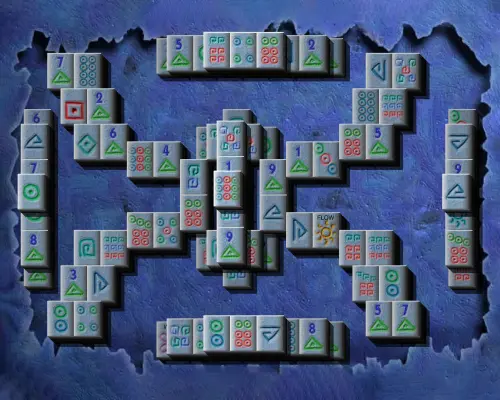 Mahjongg 3D Tiefblau Zeremoniell